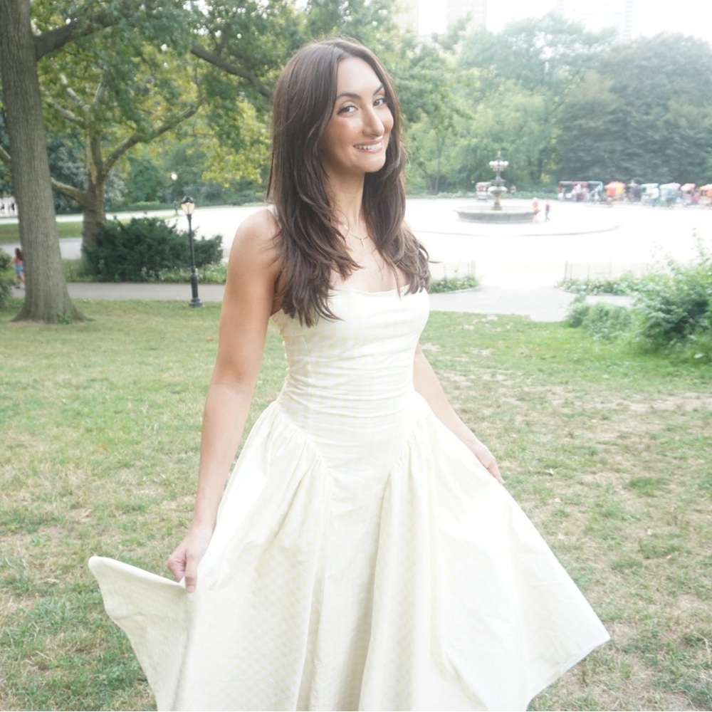 BabyBoo Gingham Yellow and White Dress